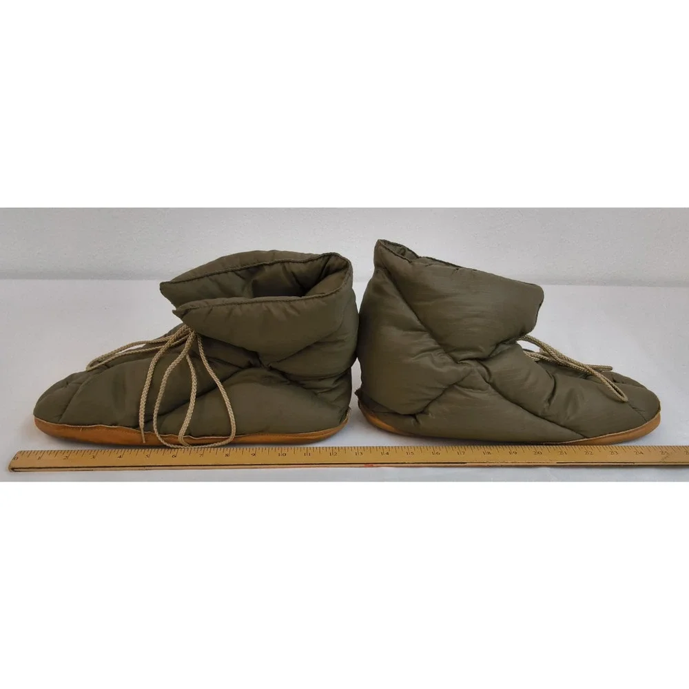 Eddie Bauer Goose Down Puffy Camp Slippers Men's XL Green Indoor/Outdoor #W5444